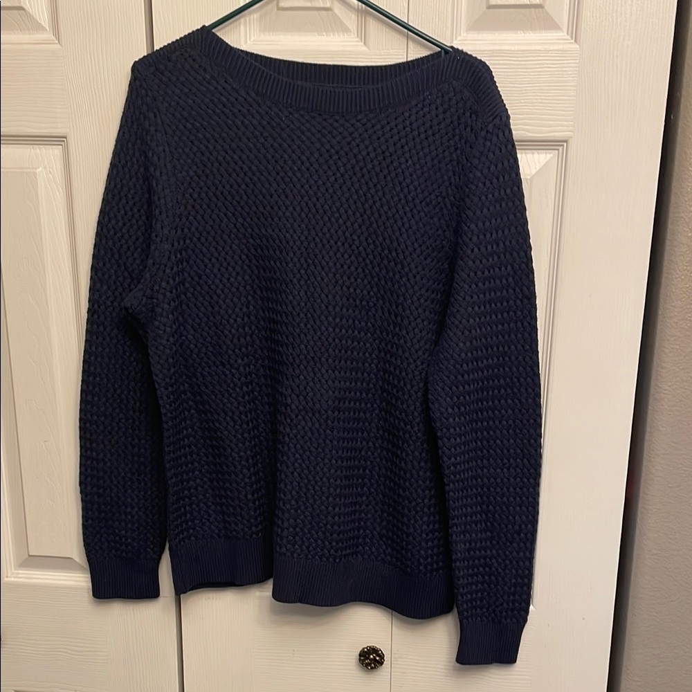 L.L. Bean Blue Sweater with Textured Knit